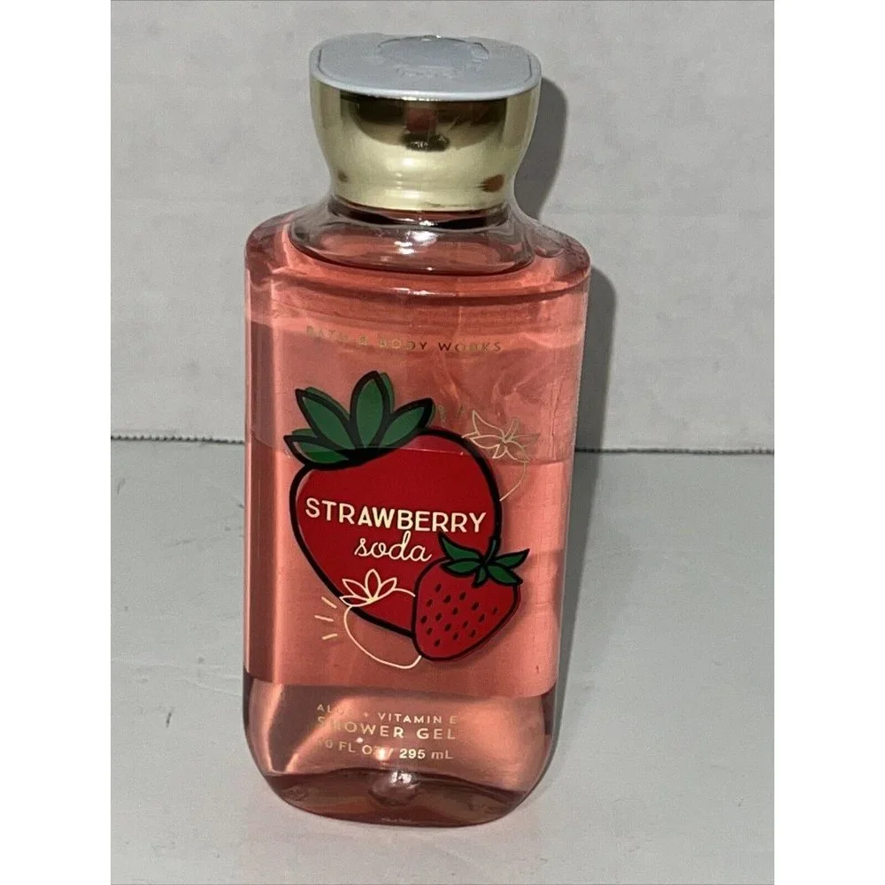 Bath and Body Works Strawberry Soda Shower Gel Body Wash Vitamin E 10 fl‎ oz NEW